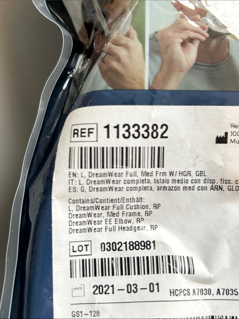 Philips Respironics CPAP Dreamwear Headgear w/5 full cushion masks. Size L - Picture 7 of 7